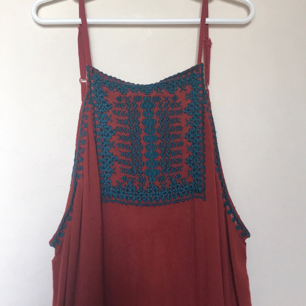 Orange and Teal Ecote Tank Top